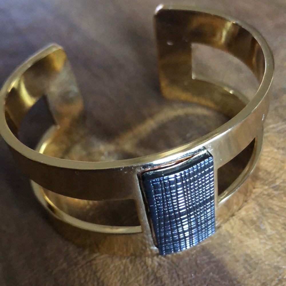 French Connection Gold tone cuff bracelet